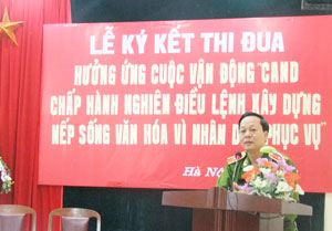 Phòng Quản lý nhà ăn ký kết thi đua hưởng ứng cuộc vận động “CAND chấp hành nghiêm điều lệnh, xây dựng nếp sống văn hóa vì nhân dân phục vụ”
