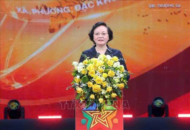 Đồng chí Phạm Thị Thanh Trà, Bí thư Trung ương Đảng, Phó Thủ tướng Chính phủ, Chủ tịch Ủy ban Quốc gia phòng, chống AIDS, ma túy, mại dâm phát biểu tại Lễ mít tinh hưởng ứng Tháng hành động Ev888 đẳng cấp thượng lưu năm 2026.